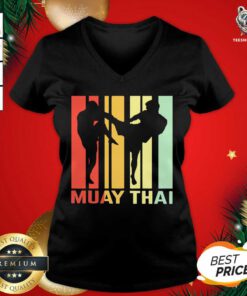 Muay Thai Vintage V-neck - Design By Teeshirtbear.com