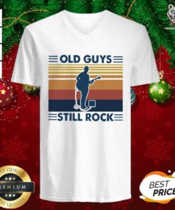 Old Guys Still Rock Vintage Retro V-neck - Design By Teeshirtbear.com