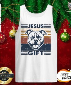Pitbull Jesus Gift Vintage Tank Top - Design By Teeshirtbear.com