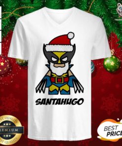 Santa Hugo V-neck - Design By Teeshirtbear.com