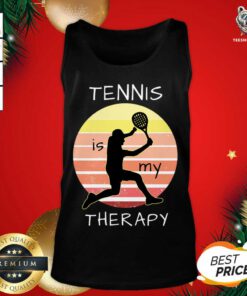 Tennis Is My Therapy Tank Top - Design By Teeshirtbear.com