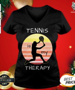Tennis Is My Therapy V-neck - Design By Teeshirtbear.com
