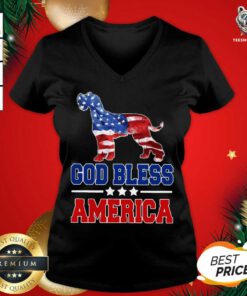 God Bless America Us Flag V-neck - Design By Teeshirtbear.com