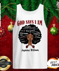 God Says I Am Jasmine William Tank Top - Design By Teeshirtbear.com