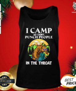 I Camp So I Don't Punch People In Throat Sloth Camper Tank Top - Design By Teeshirtbear.com