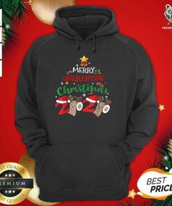 Merry Quarantine Christmas 2020 Hoodie - Design By Teeshirtbear.com