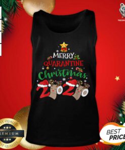 Merry Quarantine Christmas 2020 Tank Top - Design By Teeshirtbear.com