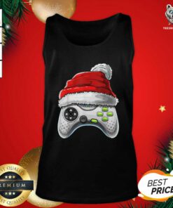 Video Game Controller Santa Hat Christmas ShirtOriginal Video Game Controller Santa Hat Christmas Tank Top - Design By Teeshirtbear.com