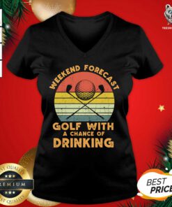 Weekend Forecast Funny Golfer Player V-neck - Design By Teeshirtbear.com