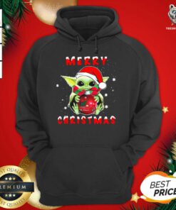 Baby Yoda Hat Santa Happy Merry Christmas 2020 Hoodie - Design By Teeshirtbear.com