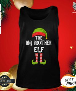 Big Brother Elf Matching Family Christmas Party Pajama Tank Top - Design By Teeshirtbear.com