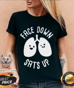 Face Down Sats Up V-neck - Design By Teeshirtbear.com