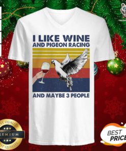 I Like Wine And Pigeon Racing And Maybe People Vintage V-neck - Design By Teeshirtbear.com