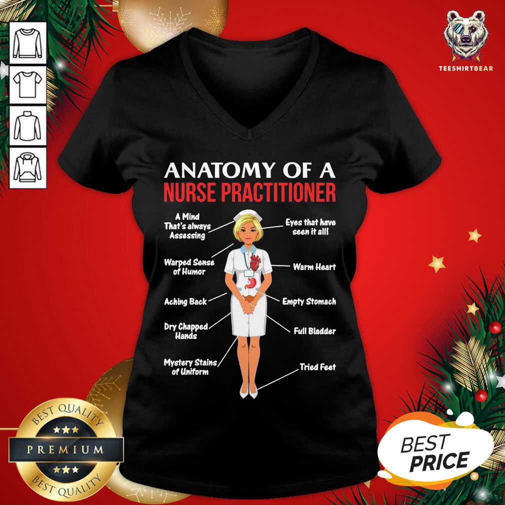 Nurses Anatomy Of A Nurse Practitioner V-neck - Design By Teeshirtbear.com Nurses Anatomy Of A Nurse Practitioner V-neck - Design By Teeshirtbear.com