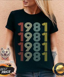 1981 1981 1981 1981 Vintage V-neck - Design By Teeshirtbear.com