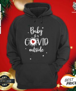 Baby It's Covid Outsideheart Corona Virus Christmas Hoodie - Design By Teeshirtbear.com