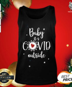 Baby It's Covid Outsideheart Corona Virus Christmas Tank Top - Design By Teeshirtbear.com