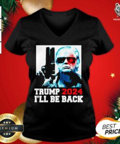 Donald Trump 2024 I’ll Be Back V-neck - Design By Teeshirtbear.com