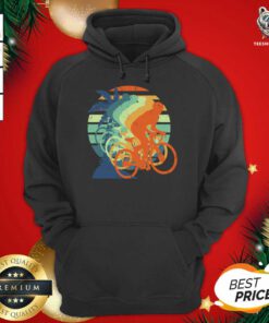 Mountain Biker Cyclist Vintage Retro Hoodie - Design By Teeshirtbear.com