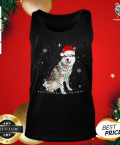 Siberian Husky Santa Christmas Tree Lights Xmas Tank Top - Design By Teeshirtbear.com