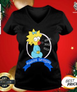 Suck Suck Suck Maggie Simpson V-neck - Design By Teeshirtbear.com