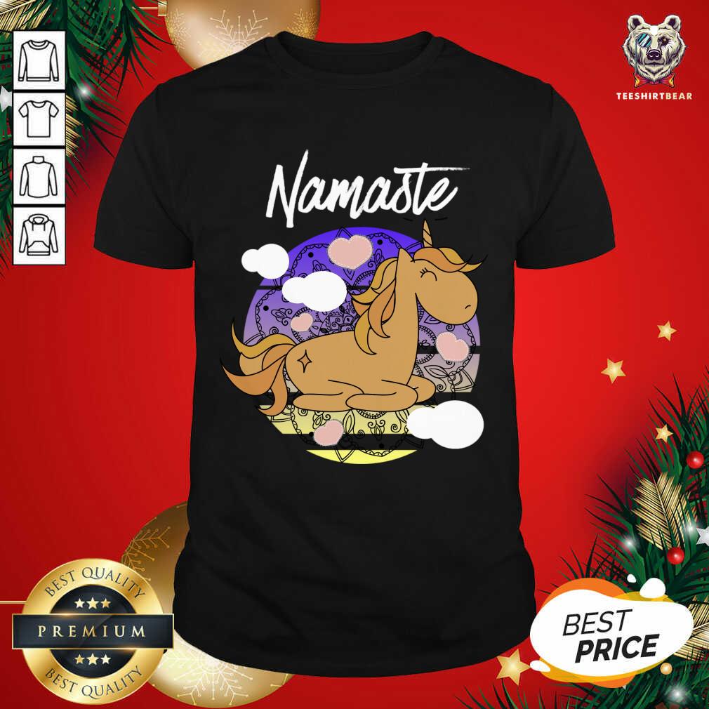Unicorn Namaste Fable Funny Gift T-Shirt - Design By Teeshirtbear.com
