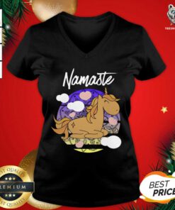 Unicorn Namaste Fable Funny Gift V-neck - Design By Teeshirtbear.com