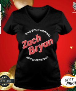 Zach Bryan Merch Bad Songwriting V-neck - Design By Teeshirtbear.com