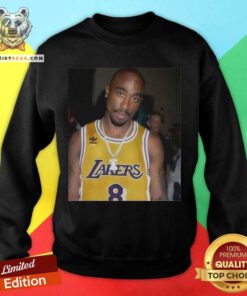 08 Rapper Tupac Shakur Los Angeles Lakers Sweatshirt - Design By Teeshirtbear.com
