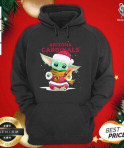 Baby Yoda Play Rugby Arizona Cardinals Merry Christmas Hoodie - Design By Teeshirtbear.com