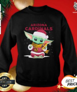 Baby Yoda Play Rugby Arizona Cardinals Merry Christmas Sweatshirt - Design By Teeshirtbear.com