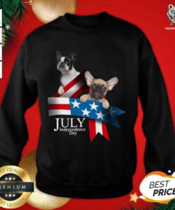 French Bulldog 4 Of July Independence Day American Flag Sweatshirt - Design By Teeshirtbear.com