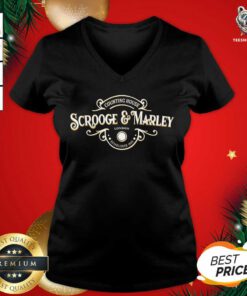 Scrooge And Marley Counting House Christmas Ebenezer V-neck - Design By Teeshirtbear.com