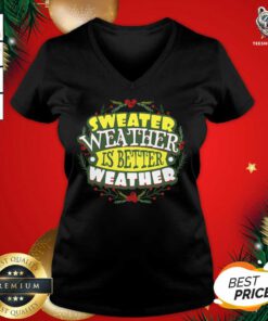 Sweater Weather Autumn Winter V-neck - Design By Teeshirtbear.com