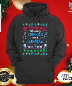 Waving Through Window Ugly Merry Christmas Hoodie - Design By Teeshirtbear.com