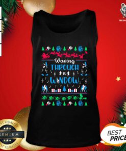 Waving Through Window Ugly Merry Christmas Tank Top - Design By Teeshirtbear.com