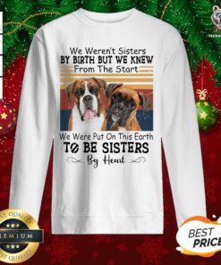 Boxer Dog We Weren’t Sisters By Birth But We Knew From The Start We Were Put On This Earth To Be Sisters By Heart Vintage Sweatshirt - Design By Teeshirtbear.com