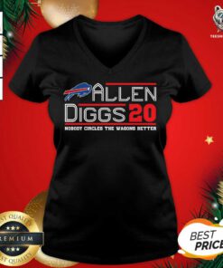 Buffalo Bills Allen Diggs 20 Nobody Circles The Wagons Better V-neck - Design By Teeshirtbear.com