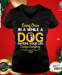 Every Once In A While A Bernese Mountain Dog Enters Your Life Changes Everything V-neck - Design By Teeshirtbear.com