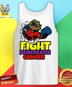 Fight Pancreatic Cancer Purple Ribbon Women Girls Tank Top - Design By Teeshirtbear.com