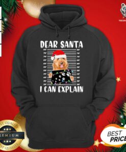 Goldendoodle Hug Dear Santa I Can Explain Merry Christmas Hoodie - Design By Teeshirtbear.com