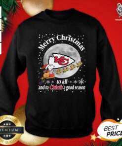 Kansas City Chiefs Merry Christmas To All And To Chiefs A Good Season NFL Football Sports Women's Sweatshirt - Design By Teeshirtbear.com