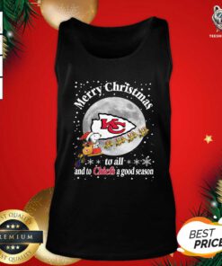 Kansas City Chiefs Merry Christmas To All And To Chiefs A Good Season NFL Football Sports Women's Tank Top - Design By Teeshirtbear.com