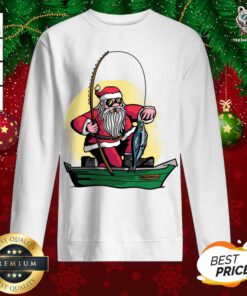 Santa Claus Fishing Deserved Holidays Sweatshirt - Design By Teeshirtbear.com