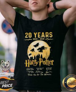 Amused 20 Years 2001 2021 Harry Potter Signatures Shirt - Design by Teeshirtbear.com