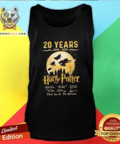 Amused 20 Years 2001 2021 Harry Potter Signatures Tank Top - Design by Teeshirtbear.com