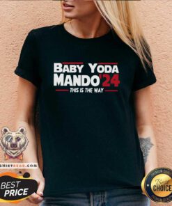 Anxious Baby Yoda Mando 24 This Is The Way V-neck - Design by Teeshirtbear.com