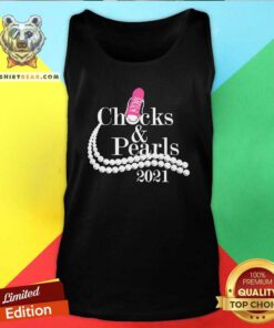 Appalled Kamala Harris Chucks And Pearls 2021 Pink Converse Tank Top - Design by Teeshirtbear.com