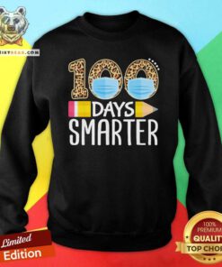 Apprehensive Face Mask 100 Days Smarter 2021 Sweatshirt - Design by Teeshirtbear.com