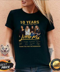 10 Years Little Mix Thank You For The Memories Signatures V-neck - Design By Teeshirtbear.com